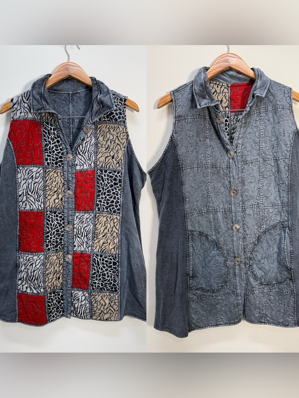 Parsley & Sage boho Patchwork Shirt Reversible 1x